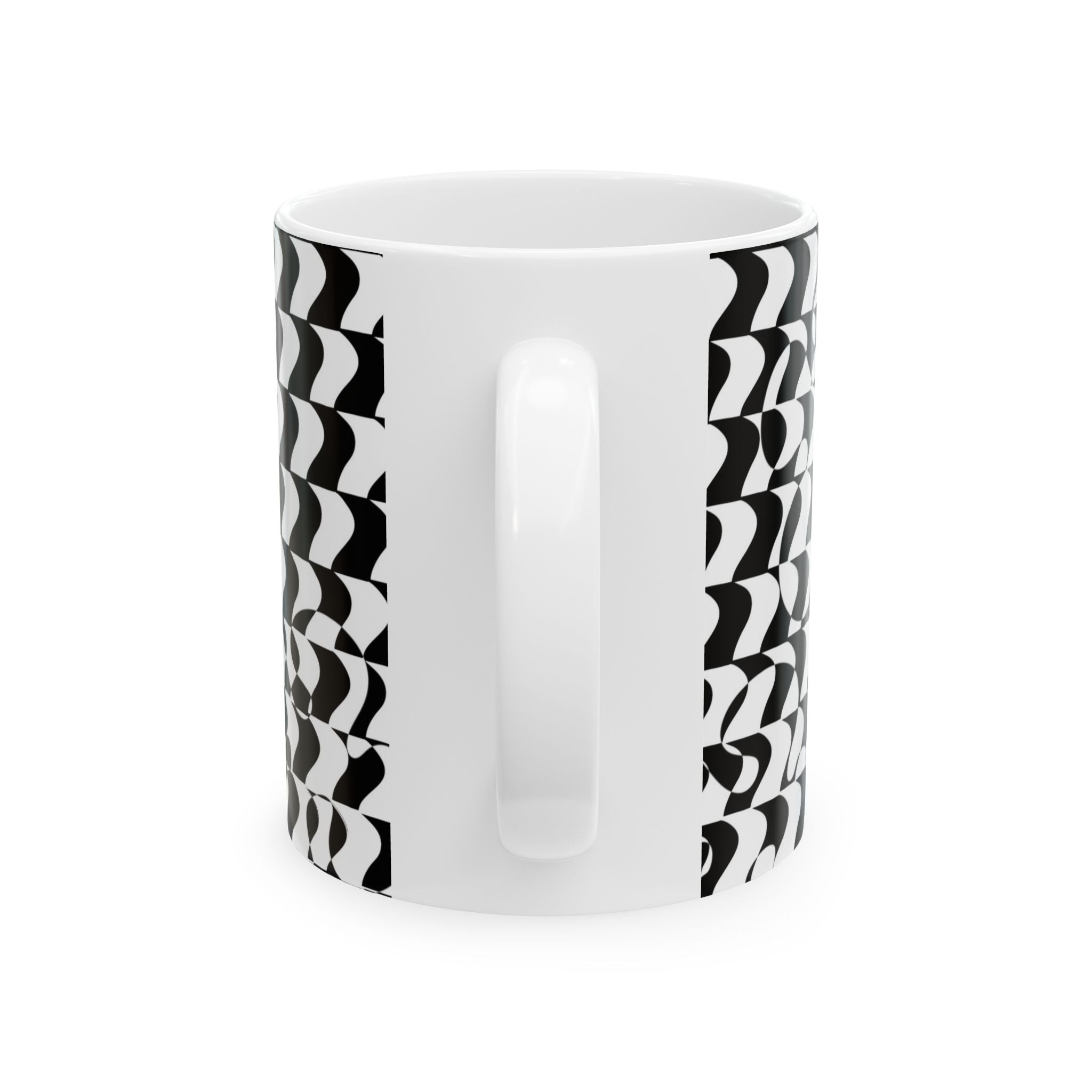 Black and White Checkered Design Ceramic Mug/Coffee cup 11oz or 15oz size