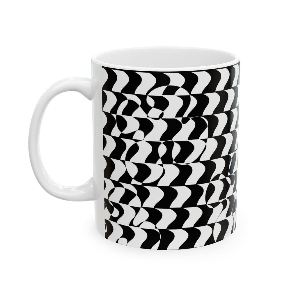Black and White Checkered Design Ceramic Mug/Coffee cup 11oz or 15oz size