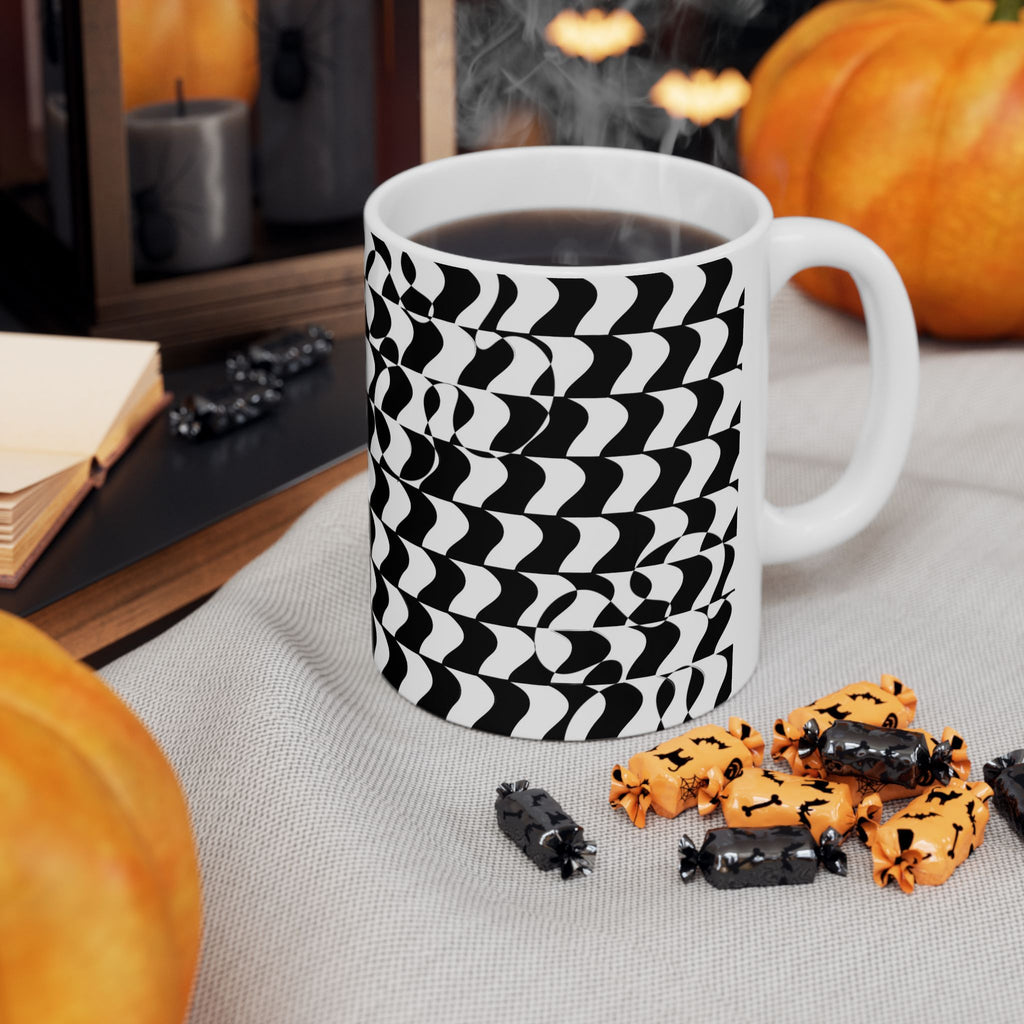 Black and White Checkered Design Ceramic Mug/Coffee cup 11oz or 15oz size