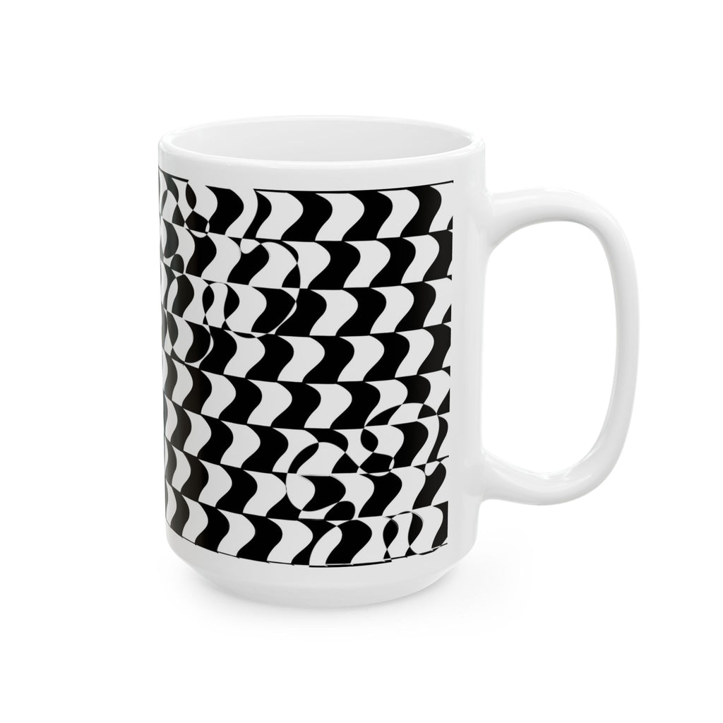 Black and White Checkered Design Ceramic Mug/Coffee cup 11oz or 15oz size