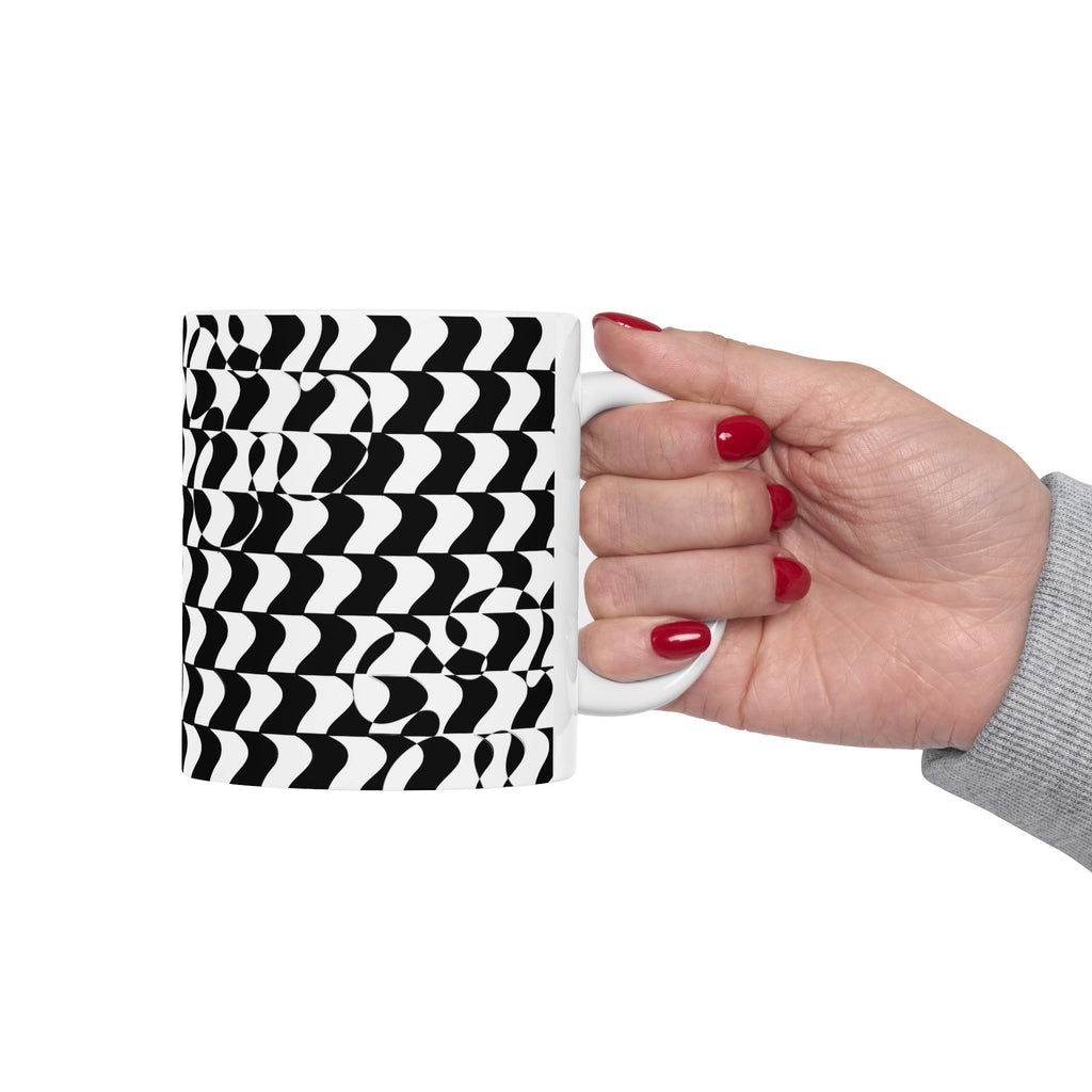 Black and White Checkered Design Ceramic Mug/Coffee cup 11oz or 15oz size