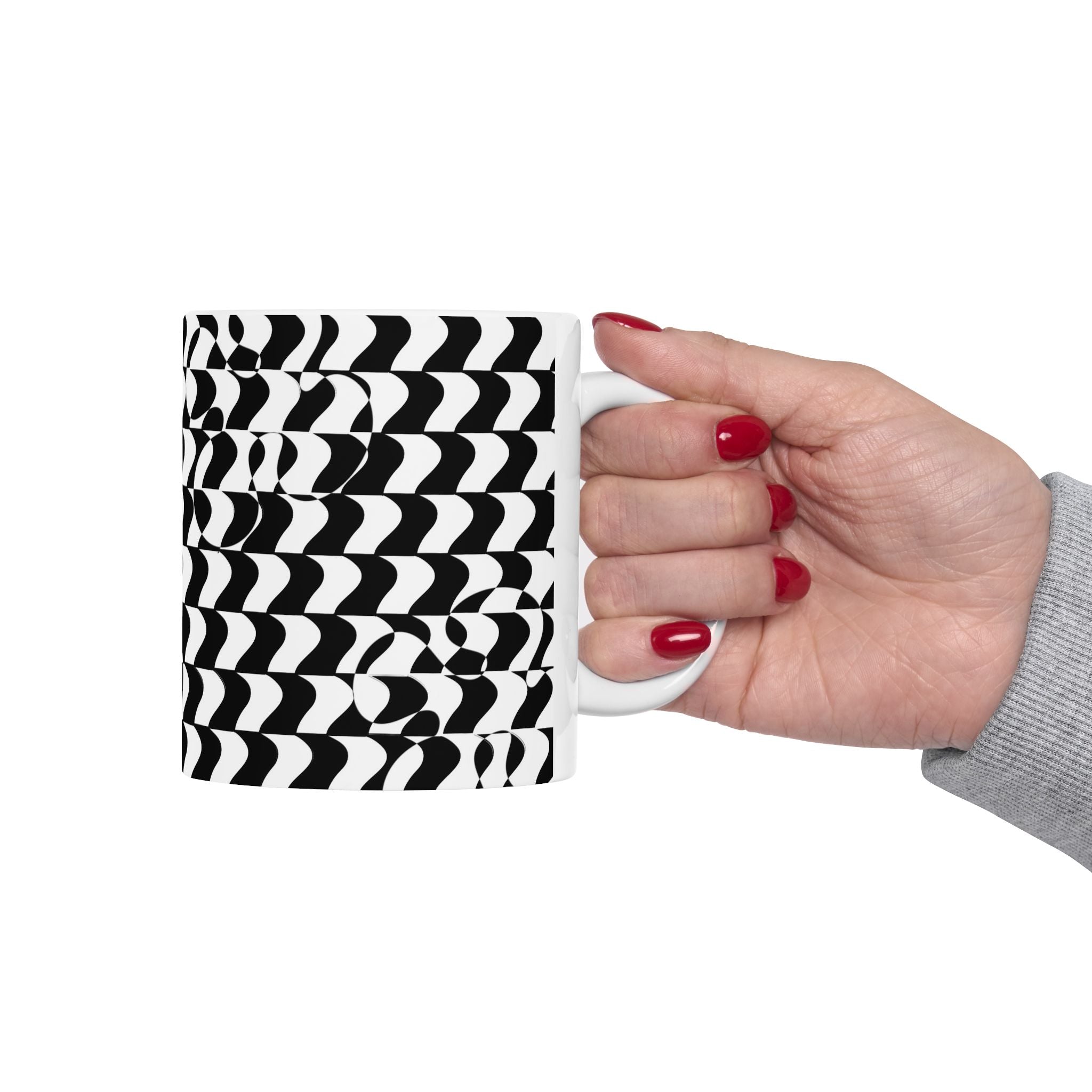 Black and White Checkered Design Ceramic Mug/Coffee cup 11oz or 15oz size