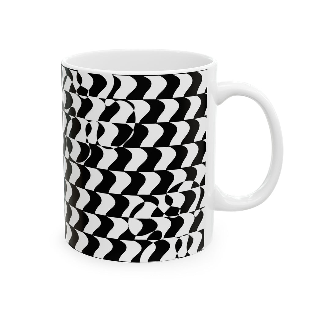 Black and White Checkered Design Ceramic Mug/Coffee cup 11oz or 15oz size