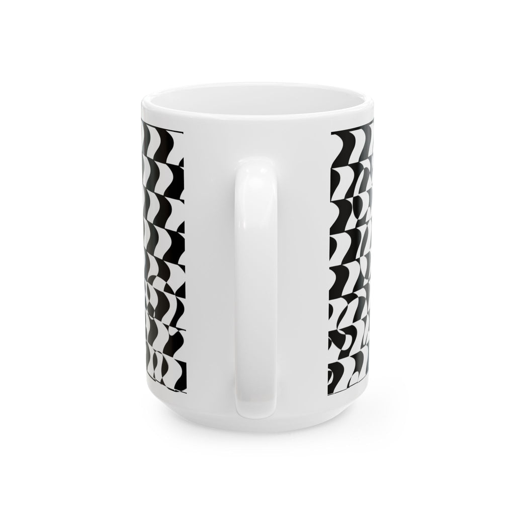 Black and White Checkered Design Ceramic Mug/Coffee cup 11oz or 15oz size