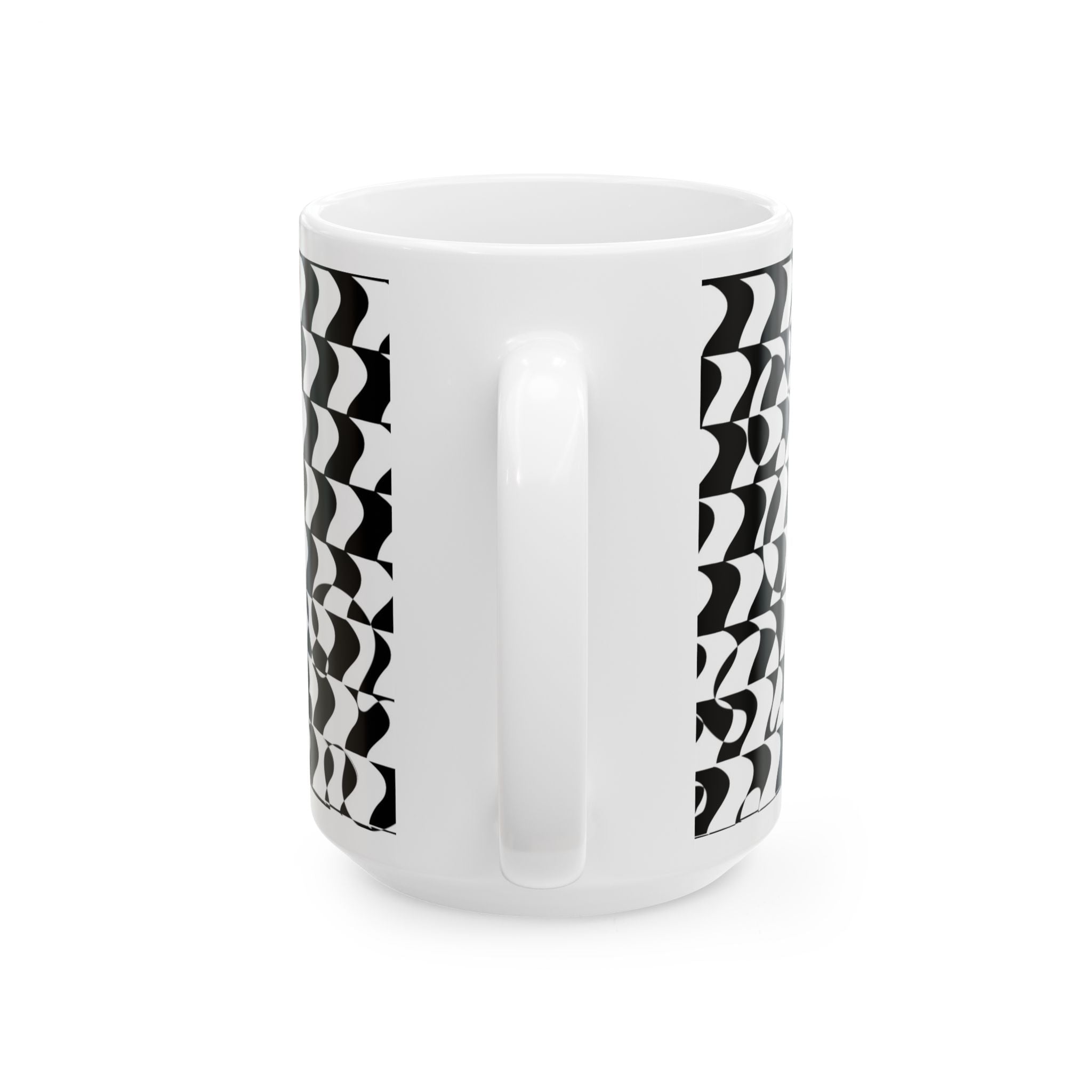 Black and White Checkered Design Ceramic Mug/Coffee cup 11oz or 15oz size