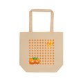Eco Tote Bag Oranges and Stars design angel number 444 TRPLD Lifestyle logo checker print fruit pattern