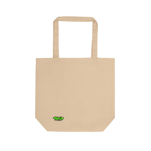 Eco Tote Bag Oranges and Stars design angel number 444 TRPLD Lifestyle logo checker print fruit pattern