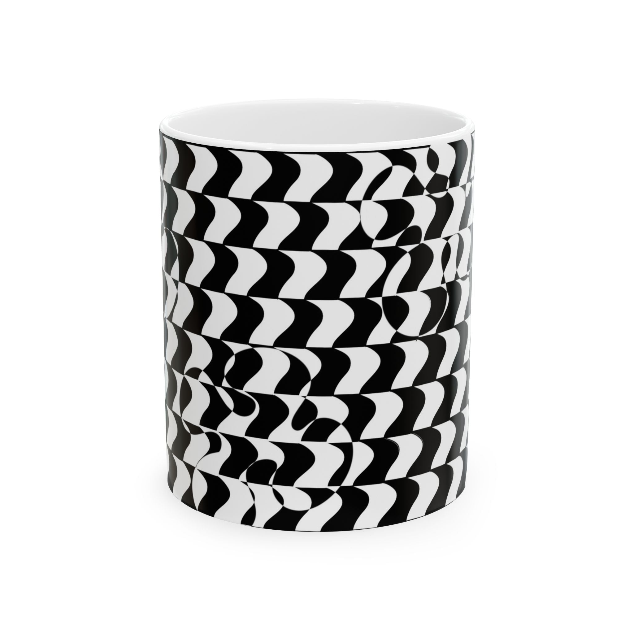 Black and White Checkered Design Ceramic Mug/Coffee cup 11oz or 15oz size