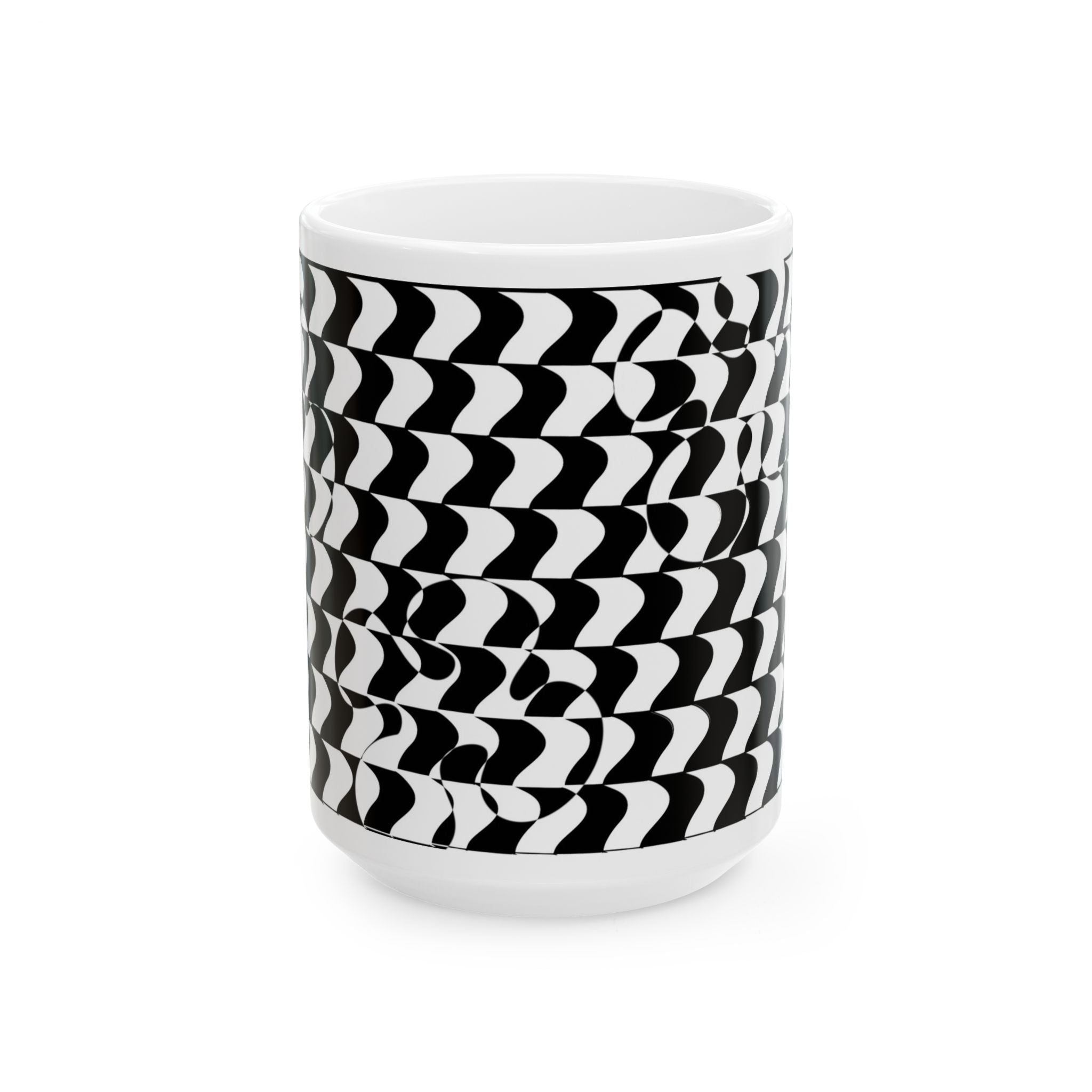 Black and White Checkered Design Ceramic Mug/Coffee cup 11oz or 15oz size