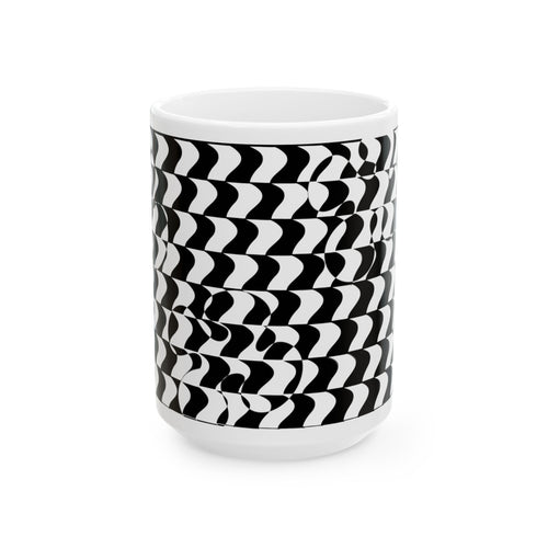 Black and White Checkered Design Ceramic Mug/Coffee cup 11oz or 15oz size